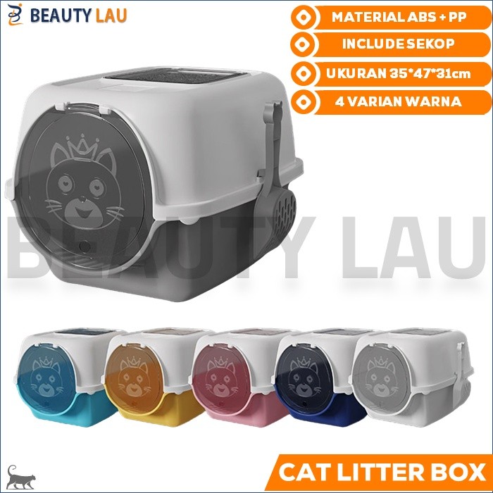 CAT LITTER BOX KUCING TERTUTUP JUMBO TEMPAT PUP POOP KUCING LITER BOX BAK PASIR KUCING JUMBO TERTUTU