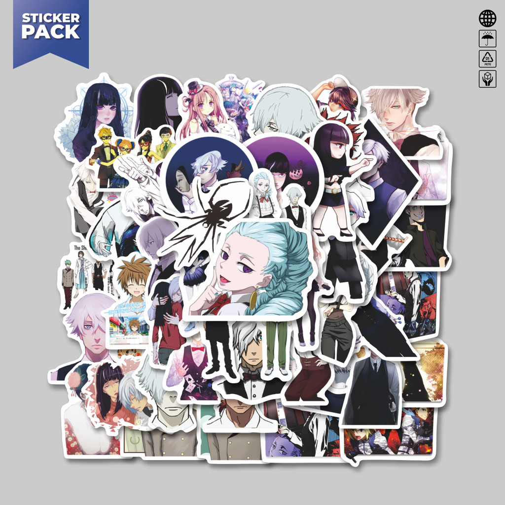 

[100PCS]Stiker Pack Sticker Anime Death Parade (Desu Parēdo) Aesthetic Vinyl Anti Air Dekorasi Sticker Laptop Buku Journal Koper Helm Casing HP Gitar Helm Skateboard