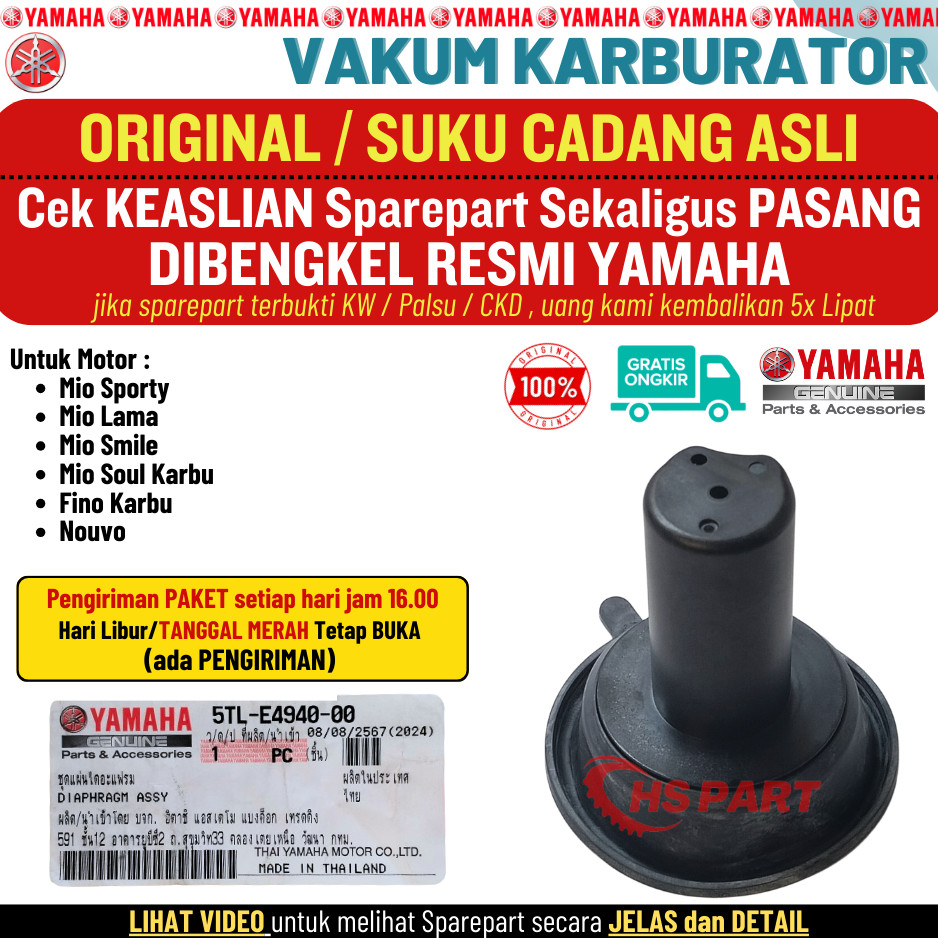 Karet Vakum Vacum Karburator Mio Lama Sporty Smile Soul Fino Karbu Original Federal Astra 100%