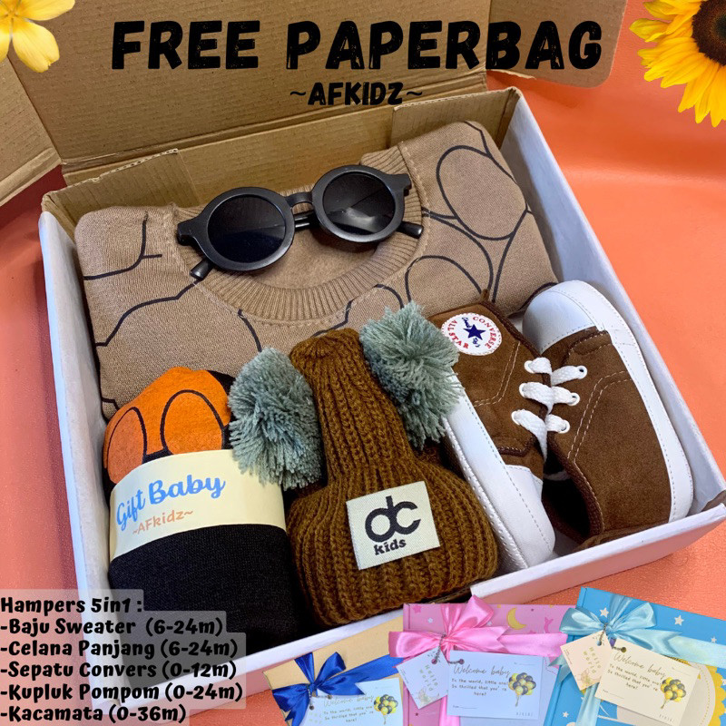 Kado Bayi Hampers BayiHAMPERS BAYI SETELAN SWEATER MOTIF BODY BEAR BALITA 6 BULAN SAMPAI 20 BULAN / 