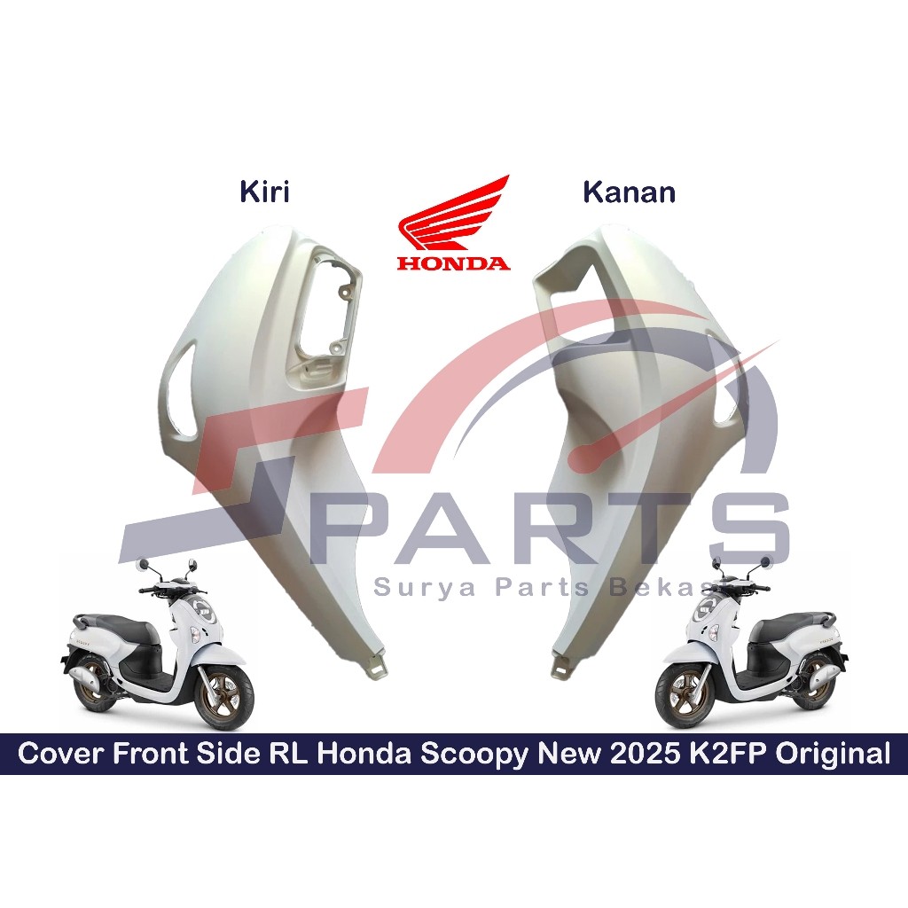 Cover Body Samping Depan Scoopy 2025 Cover Sayap Scoopy New 2025 Kanan Kiri Putih Doff Original