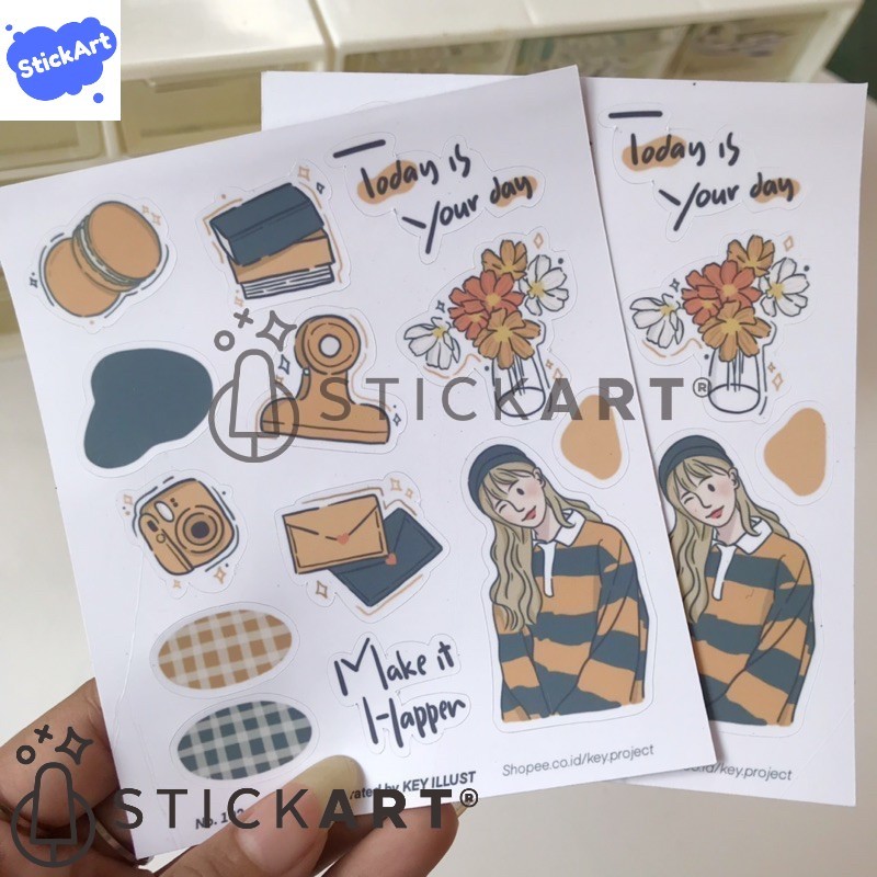 

[STICKART] Korean Girls Sticker Set/ Stiker Jurnal/ Stiker Aesthetic KP102 BAHAN DAN KWALITAS PREMIUM