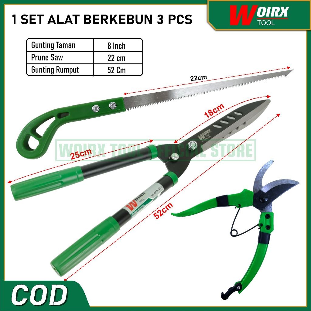 Gunting Rumput Gergaji Lancip Gunting Taman 1 SET Alat Berkebun 3 pcs