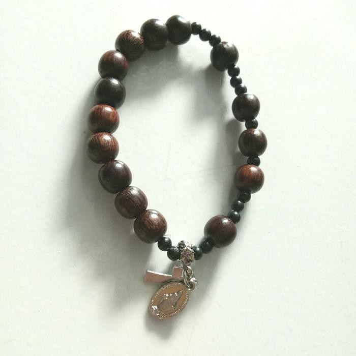 gelang rosario kayu stigi asli