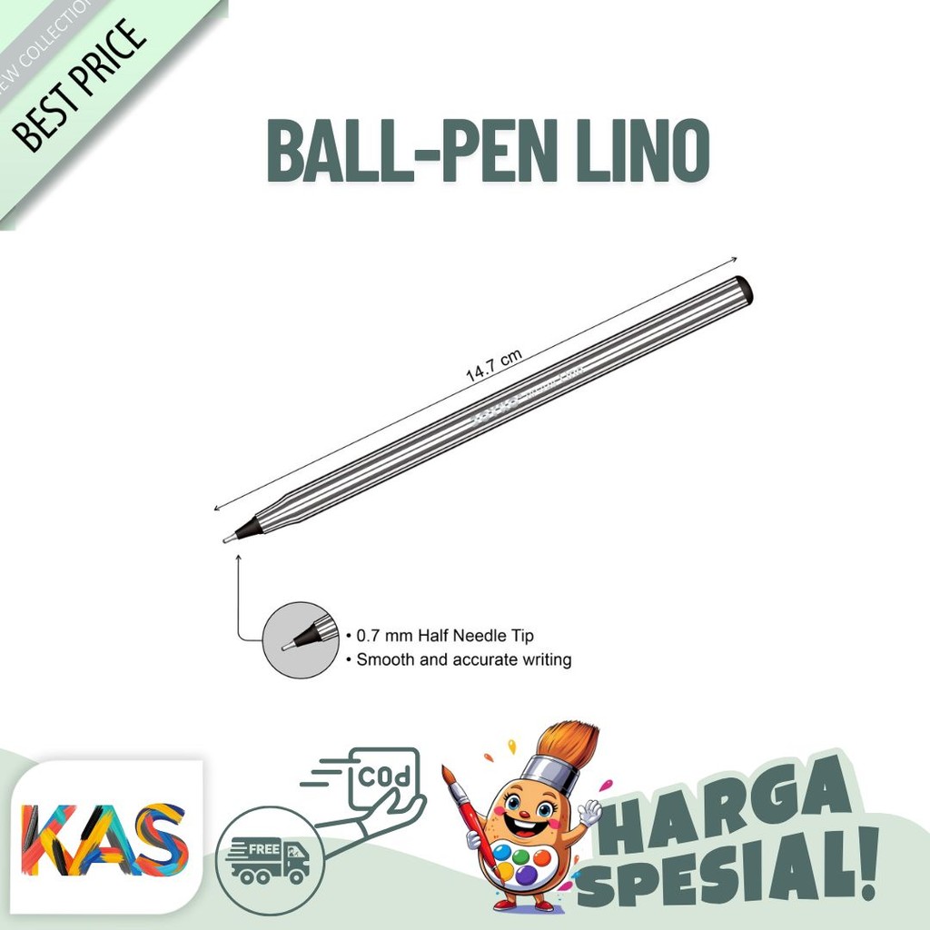 

Pulpen Ball Pen Joyko BP-249 Lino Tip 0.7 Tinta HItam dan Biru Lusinan (12 pcs)