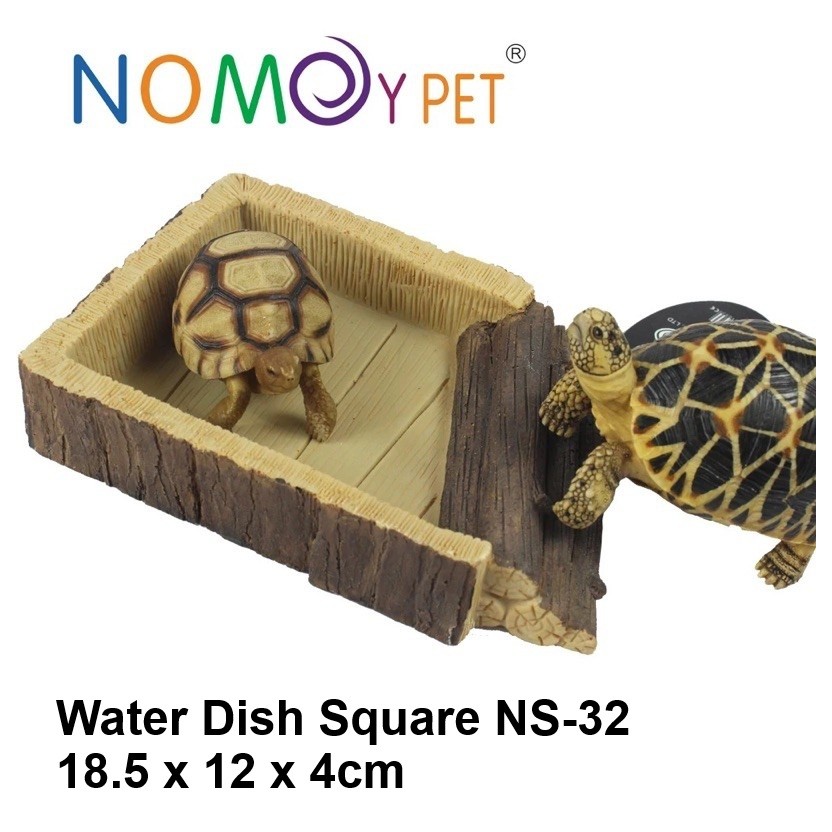 Water Dish Square Tempat Minum Reptil Sulcata Aldabra NOMOY NS-32 18.5x12x4cm