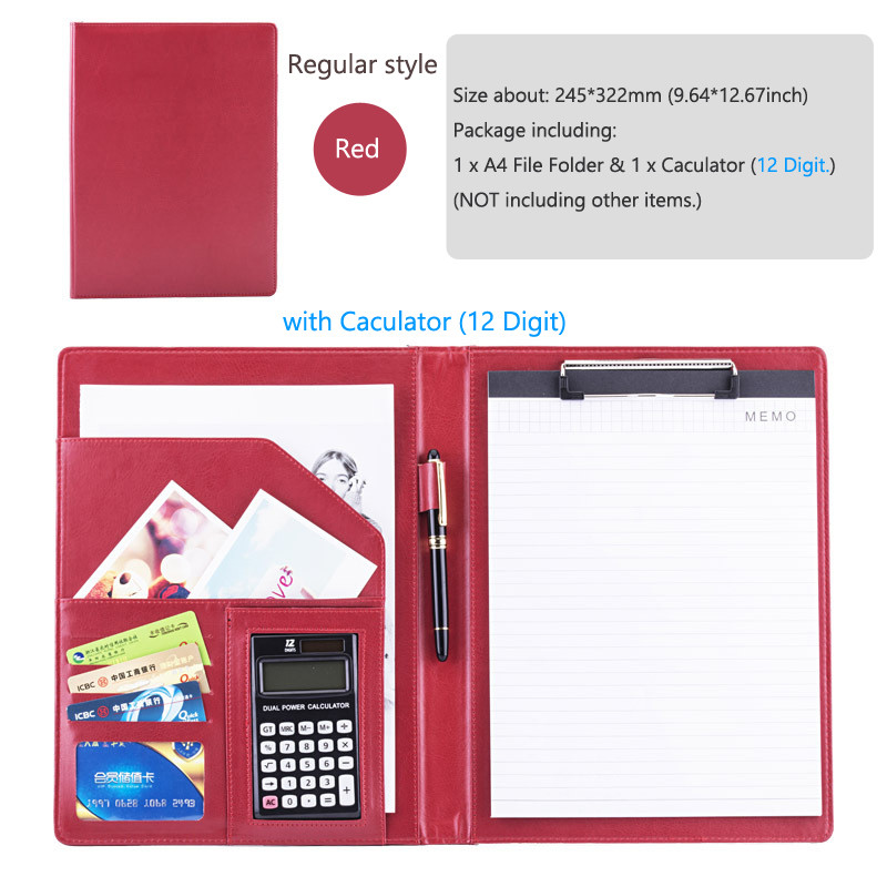 

A4 Executive Porte Portfolio Folder Conference Leather Business for Document Notepad Holder Writing Clipboard Office Organizers