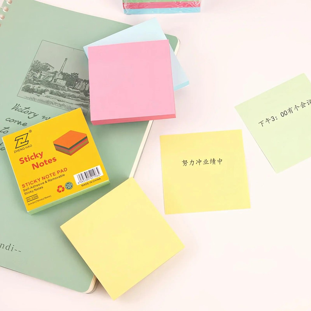

100Sheets Color Posted It Sticky Notes Pads Memo Notepad Notebook School Office Stationery Posits Paper Stickers Message Sticker