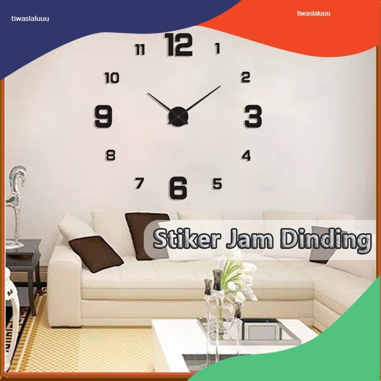 Jam Dinding 3D / Stiker Jam Dinding DIY / Jam Hias Dekorasi Ruangan 40-60cm