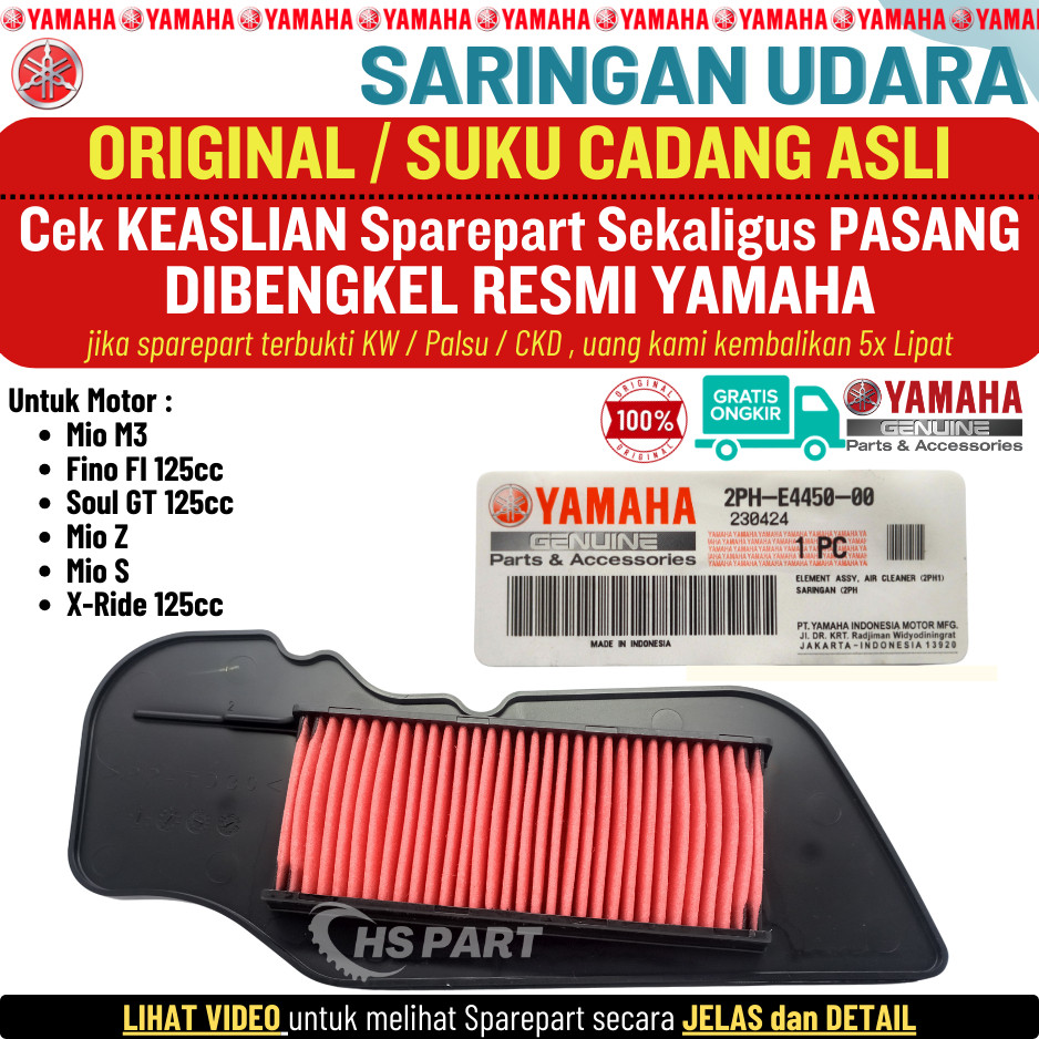 Saringan Filter Udara Mio M3 Original 100% Fino 125 Mio Soul GT 125 Mio Z Mio S Xride 125 Original Y