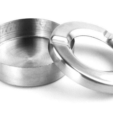 Asbak Rokok Stainless Bulat Dengan Tutup / Asbak Donat