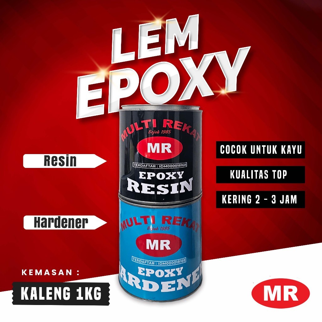 Lem EPOXY Resin Hardener MR Kemasan Kaleng 1 Kg