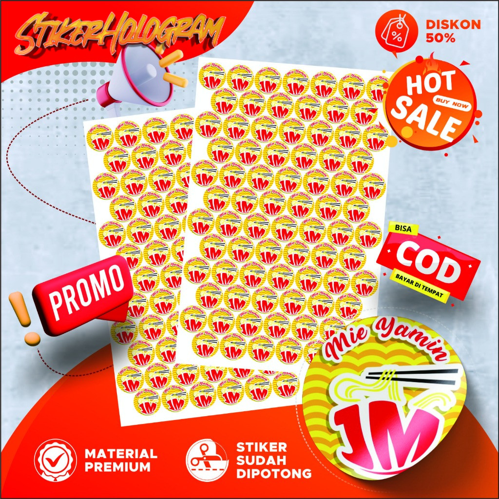 

Cetak Stiker Label Makanan Minuman Olshop Logo + Potong | Cetak Print Sticker A3