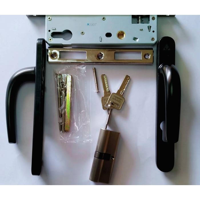 Handle Pintu Singlelock Hitam UPVC BOYU