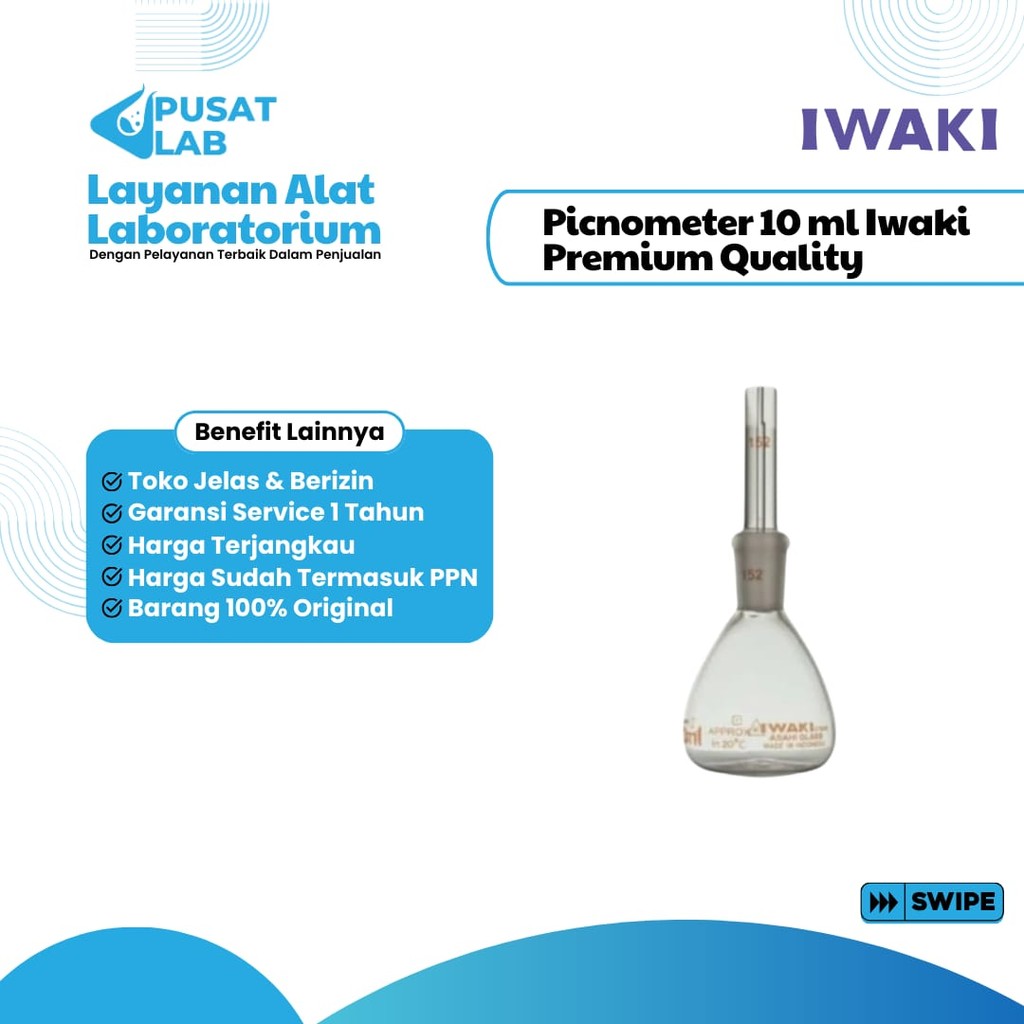 Iwaki Piknometer 10ml Picnometer Uncalibrated