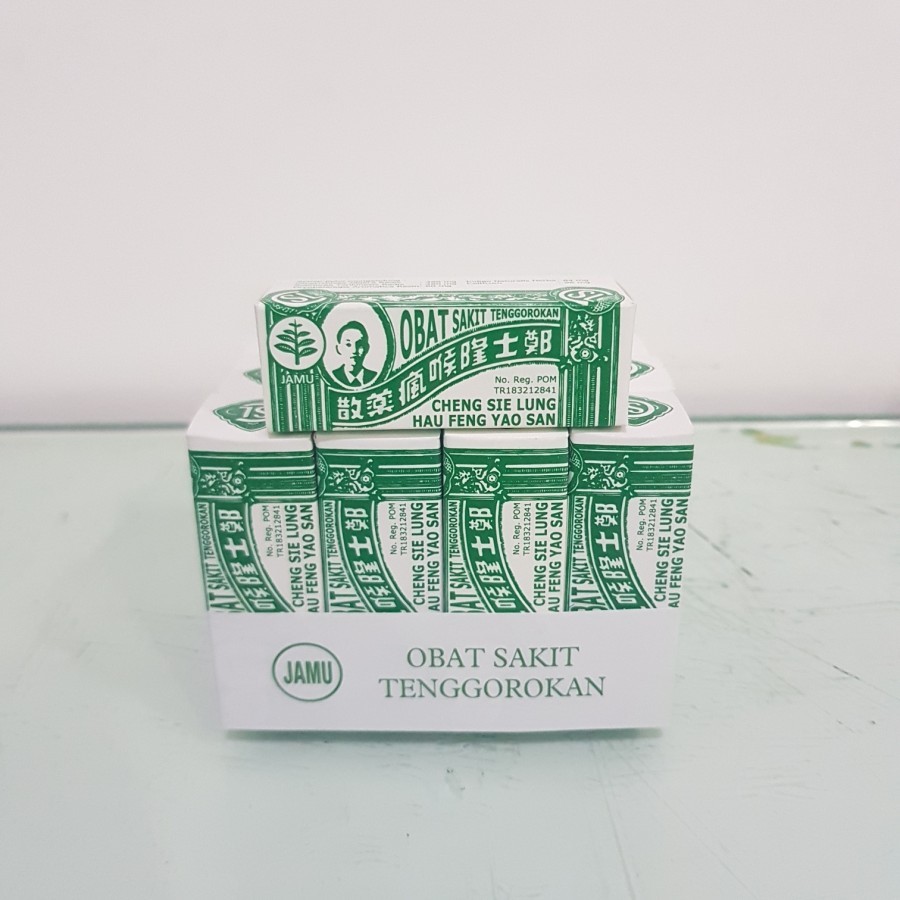 

Cheng Sie Lung Hau Feng Yao San obat sakit tenggorokan/ melegakan/meringankan sariawan - 1,2 gram