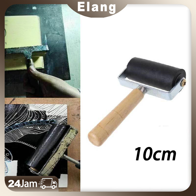 

10 cm Roller Karet Hard /Roll Rubber/ Roll Grafis Wooden Handl /Untuk Printmaking