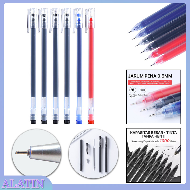 

Pena Gel Mini 0.5mm / Ulpen Gel Kapasitas Tinggi Warna Hitam / Biru 0.5mm / Tip Jarum Neutral Pen / Bulpoin Kantor