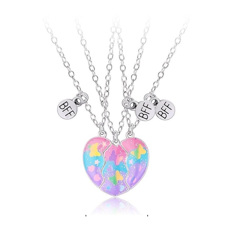 3pcs Kalung Persahabatan 3 Orang Magnet Kalung Persahabatan BFF