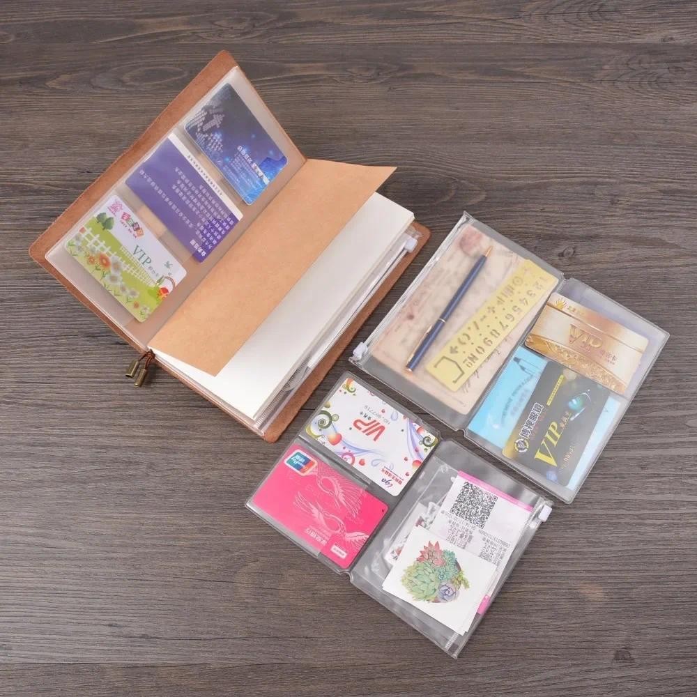

PVC Zipper Pocket File Folder Travel Journal Notebook Planner Accessories Card Holder Storage Pouch Bag A5/Regular/Passport