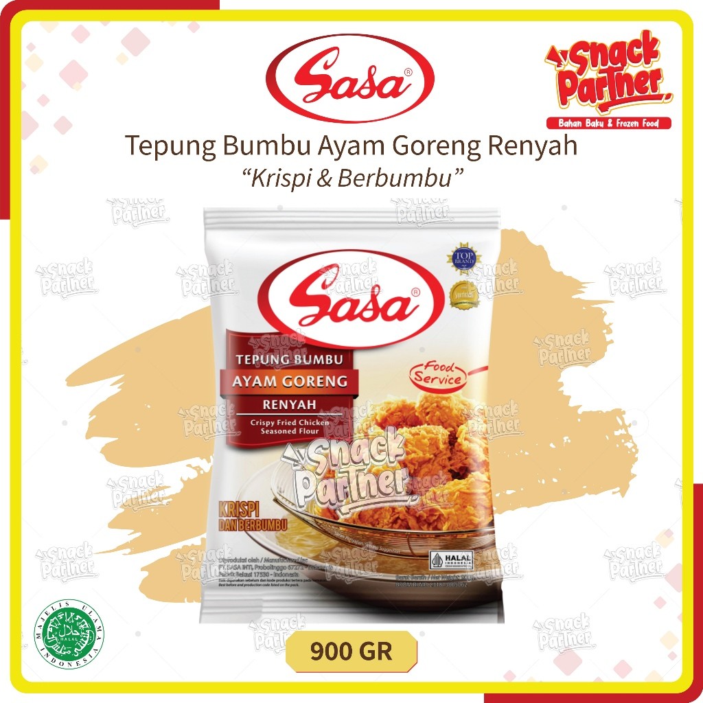 

SASA - TEPUNG BUMBU AYAM GORENG RENYAH 900 GR - Crispy Fried Chicken Seasoned Flour Krispi Berbumbu 90GR