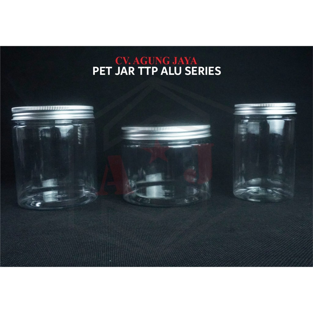 Toples 500 ml Tutup Silver Alumunium/ Toples Kue/ Tutup Alumunium