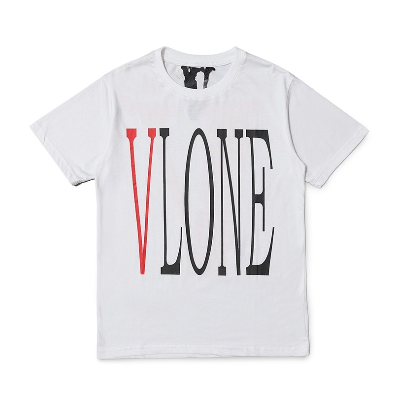 Original Design VLONE American-Style Hip-Hop Lettering Print T-Shirt – Summer Loose Casual Pure Cott
