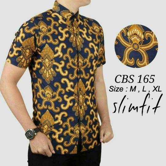 KEMEJA BATIK PRIA SLIM FIT MEWAH CBS 165