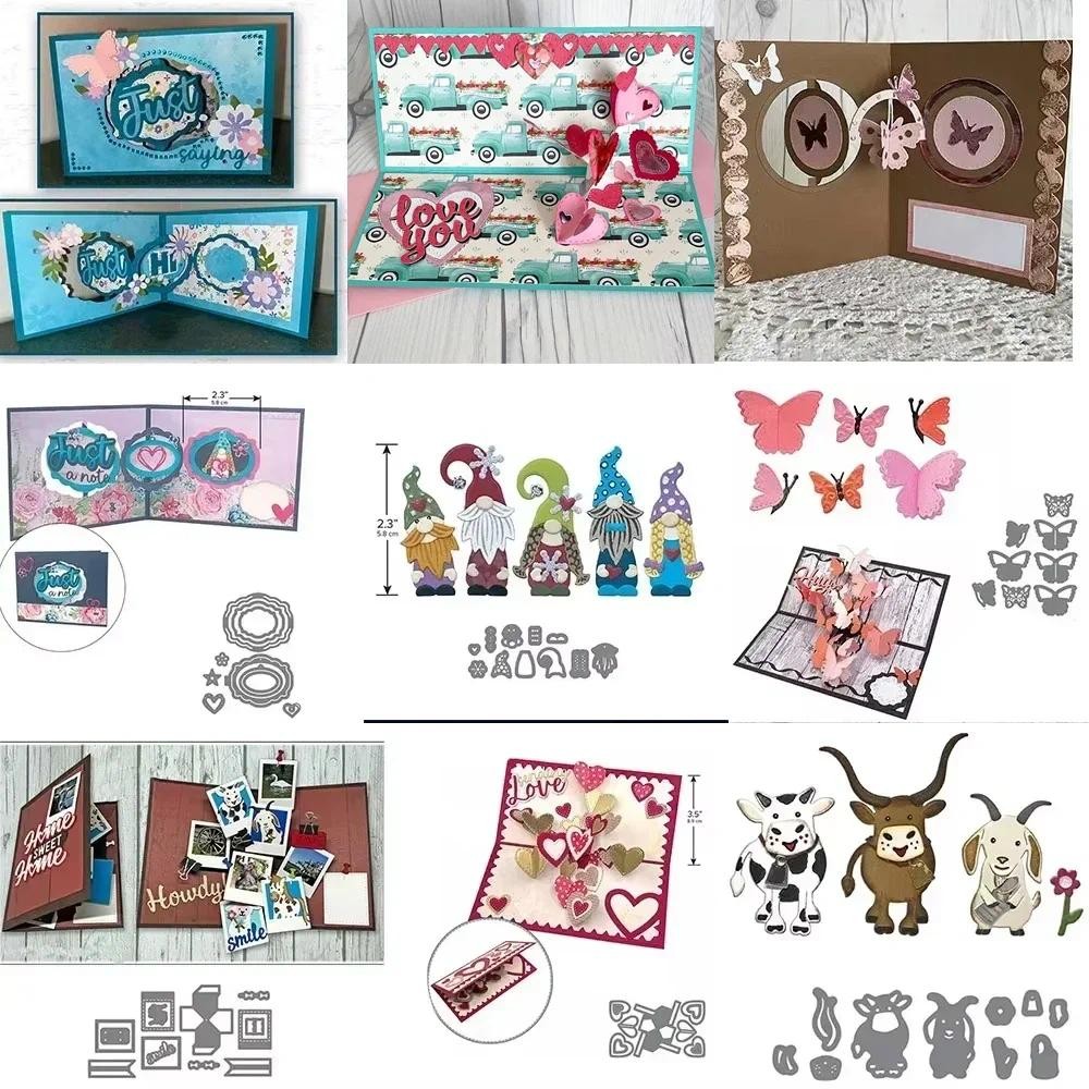 

Butterfly Pop Up Heart Tiny Gnomes Cow Goat Metal Cutting Dies For DIY Scrapbooking Decoration Card Craft Making