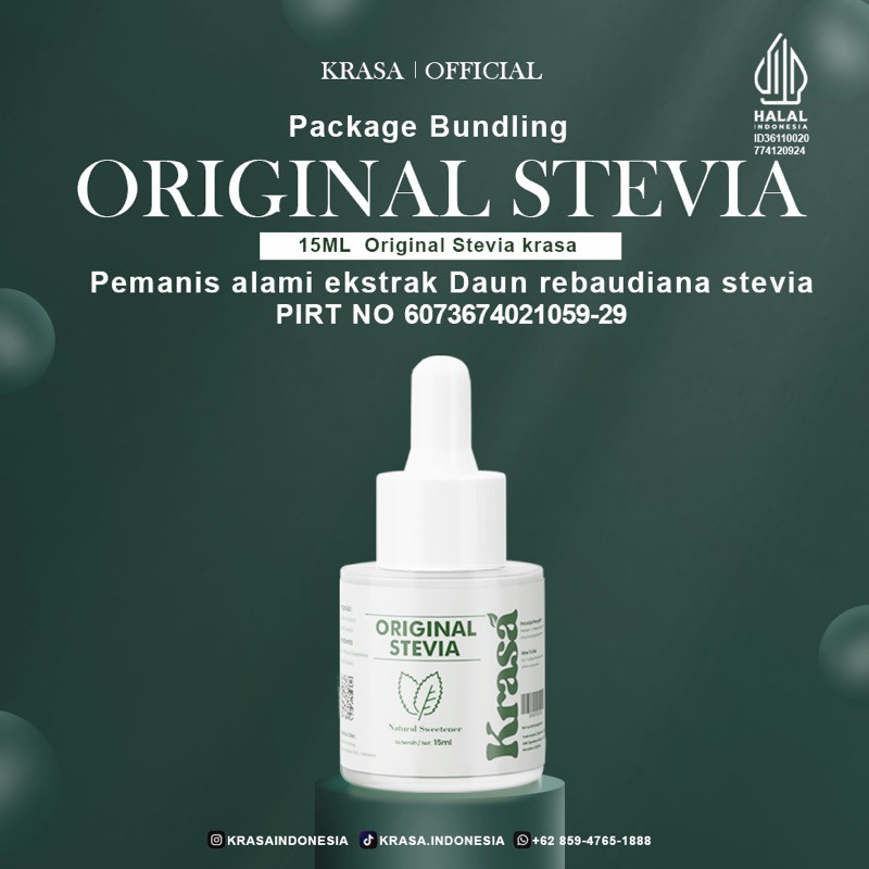 

KRASA STEVIA ORIGINAL PEMANIS NATURAL -15ML (HALAL & BPOM)