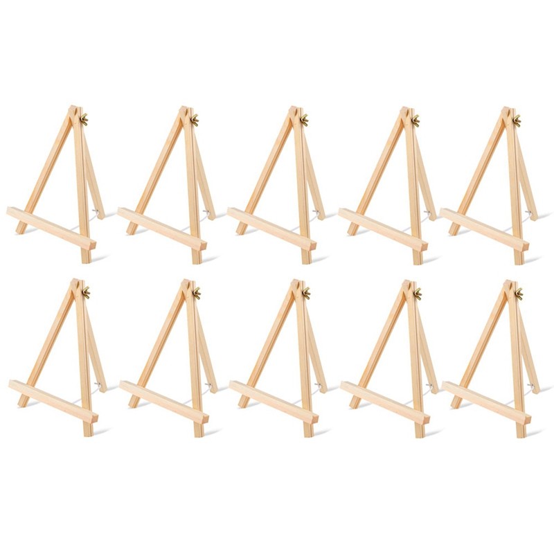 

10PCS Wood Easels, 9 Inches Tabletop Easels, Tripod, Painting Party Easel, Kids Student Tabletop Easels For Painting