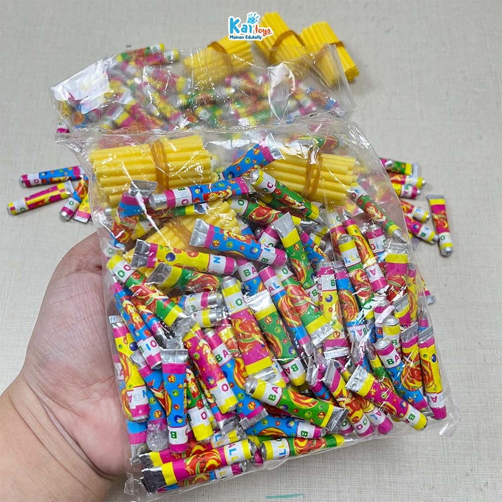 Mainan Balon Tiup Jadul 100 pcs / Mainan Jadul 90an Balon Odol 777 AKS