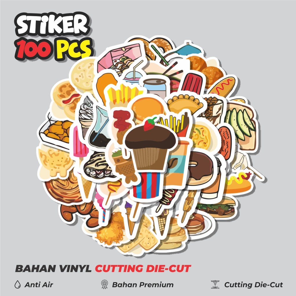 

Terbaru! 50 pcs Stiker Food/Makanan Dekorasi Lucu Kreatif untuk Notebook, Skateboard, HP
