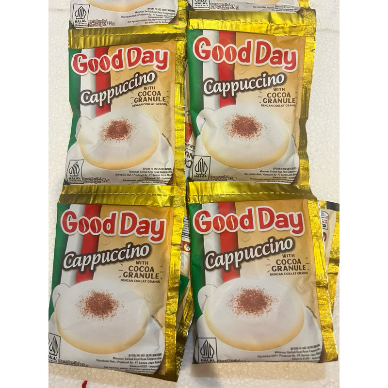 

KOPI GOOD DAY CAPPUCINO SACHET / GOOD DAY KAPUCINO RENTENG / GOOD DAY CAPUCINO 1 RENTENG ISI 10