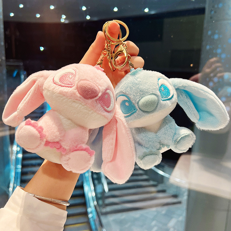 

Disney Cartoon Kawaii Stitch Doll Couple Bag Small Pendant Plush Toy Cloth Doll Keychain Doll Pendant Girlfriend Birthday Gifts