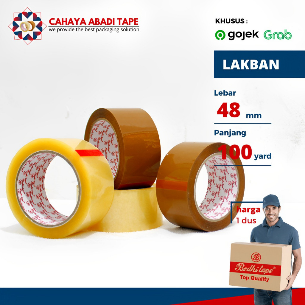 

1 box Lakban bodhi 48 MM X 100 yard #KHUSUS GOJEK & GRAB #
