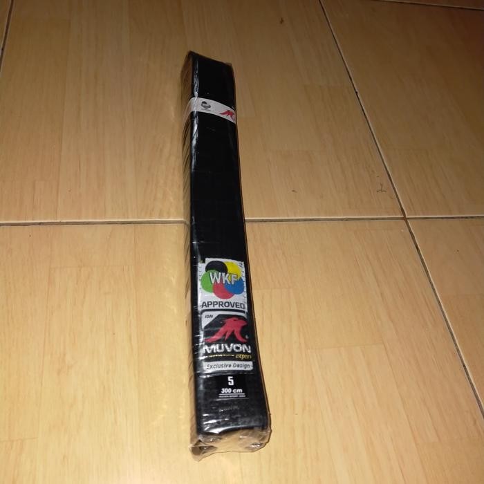 SY sabuk karate hitam muvon wkf sabuk karate muvon hitam wkf - hitam wkf, no 6