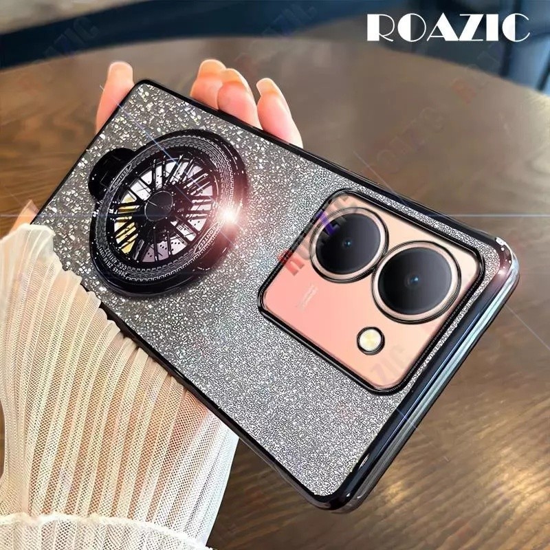 HP Soft Casing Vivo Y27s Case Silikon Untuk Vivo V2322 Y 27s VivoY27s Casing berkilau Berlapis Handp