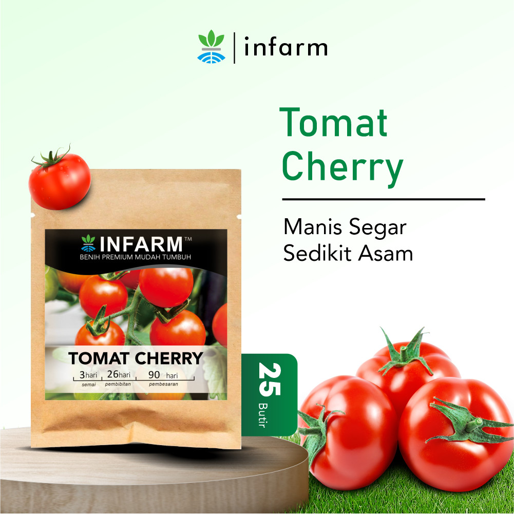 INFARM - Bibit Tomat Cherry 25 Butir Benih Tomat Mini Merah Manis Biji Tomat Cherry Unggul Tanaman S