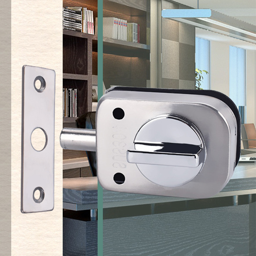 10-12Mm Kunci Pintu Kaca Kamar Mandi Double Shower Glass Door Lock Kaca / Kunci Pintu Kaca Single