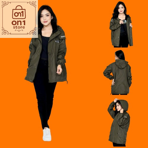 Jaket Parasut Wanita Jaket Semi Parka Taslan  Waterproof Jaket Outdoor  Cewek  Distro ORIGINAL  HOXE