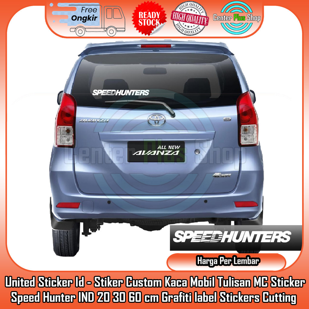 United Sticker Id - Stiker Custom Kaca Mobil Tulisan Sticker Speed Hunter IND 20 30 60cm Cm Grafiti 
