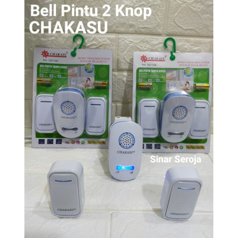 Bell Bel Pintu Rumah Wireless 1 Tombol / 2 Tombol Chakasu / Hattasu / Door bell