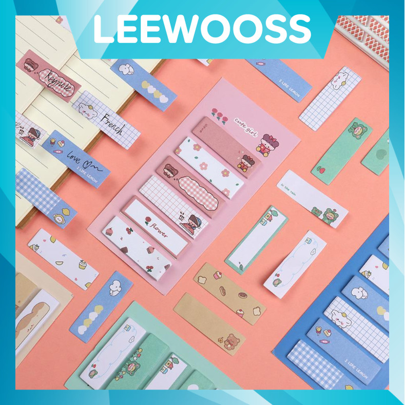 

LEEWOOSS S6222 Sticky Notes Label Karakter Penanda Buku Memo Stick Stationery Memo Pad