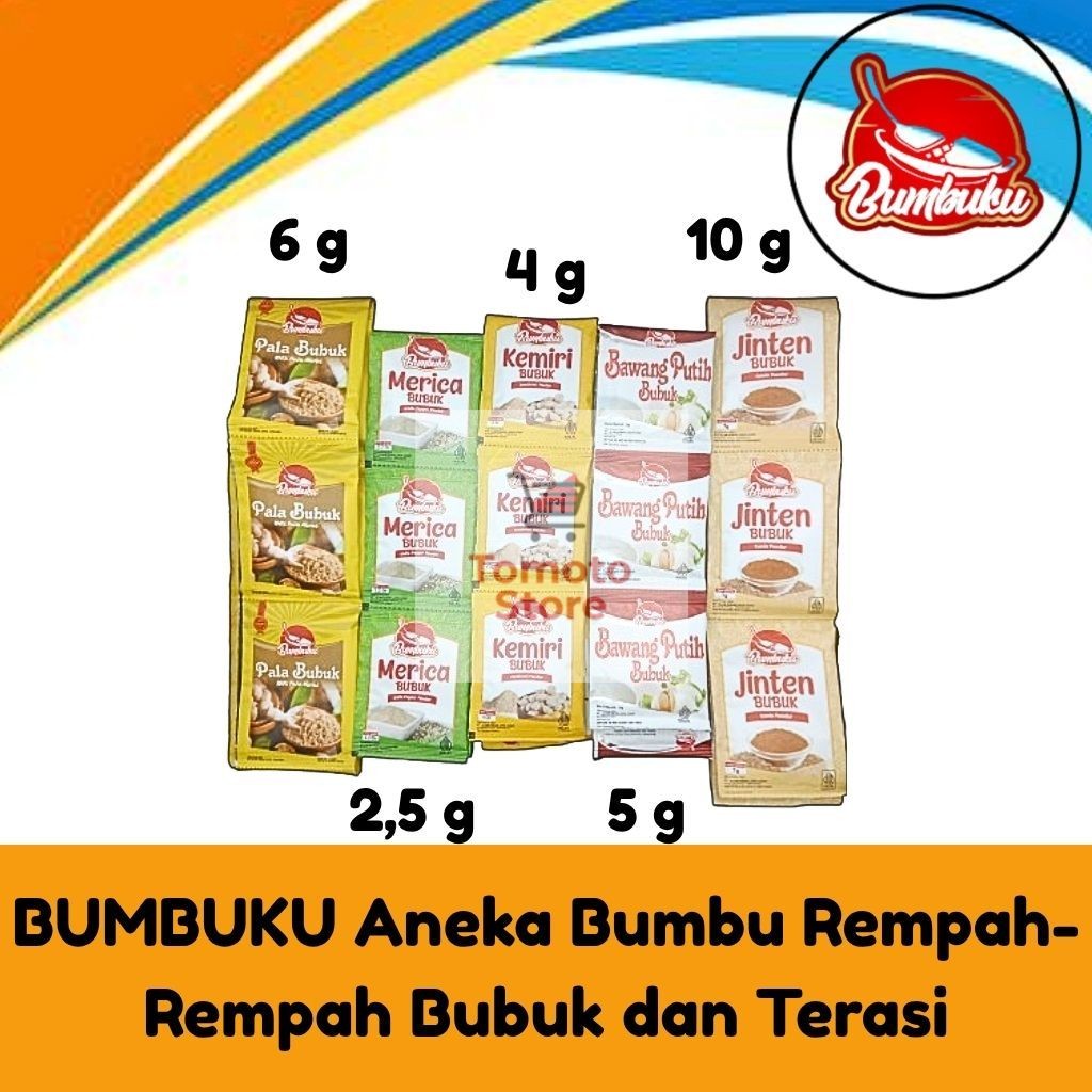 

✨ TOMOTOSTORE ✨ BUMBUKU Aneka Bumbu Rempah-Rempah Bubuk dan Terasi