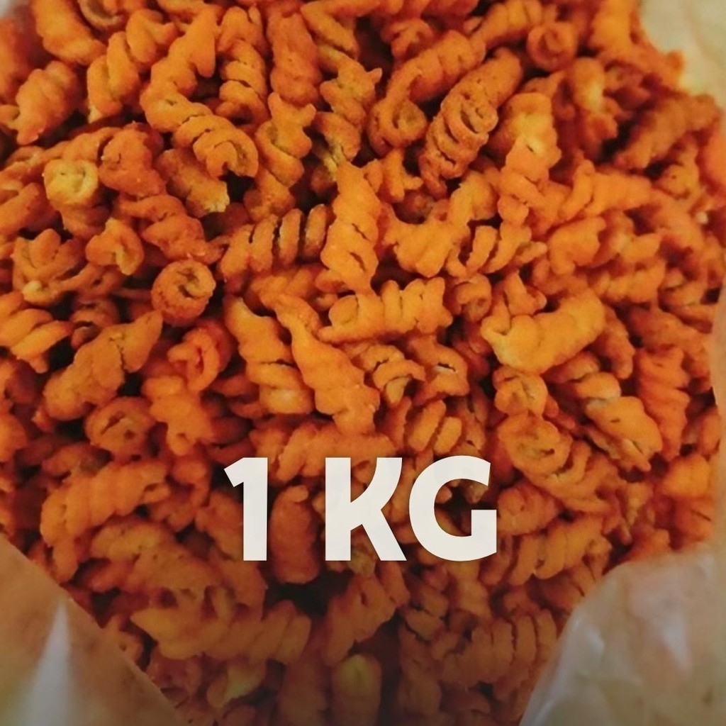 

[ 1KG/500GR/250GR ] Makroni Spiral Pedas Daun Jeruk / Makroni Ulir Viral / Makaroni Food Cemilan Kering Makanan