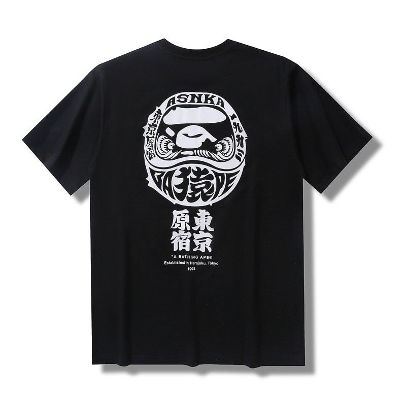 Kaos T-shirt A bathing ape x HARAJUKU BAPE AAPE unisex T-shirt tshirt t shirt tee kemeja baju lelaki