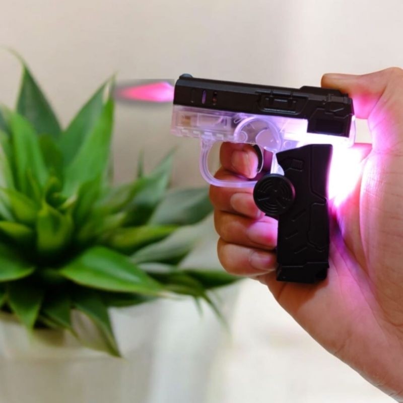 Korek api spiner pistol lipat lampu, api bara tahan angin, isi ulang gas QH705