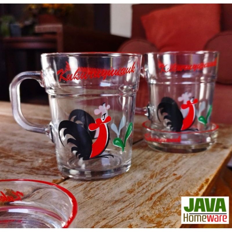 GELAS LEPEK KACA KUKURUYUK | GELAS KACA KOPI | CANGKIR LEPEK KACA | GELAS KACA KOPI