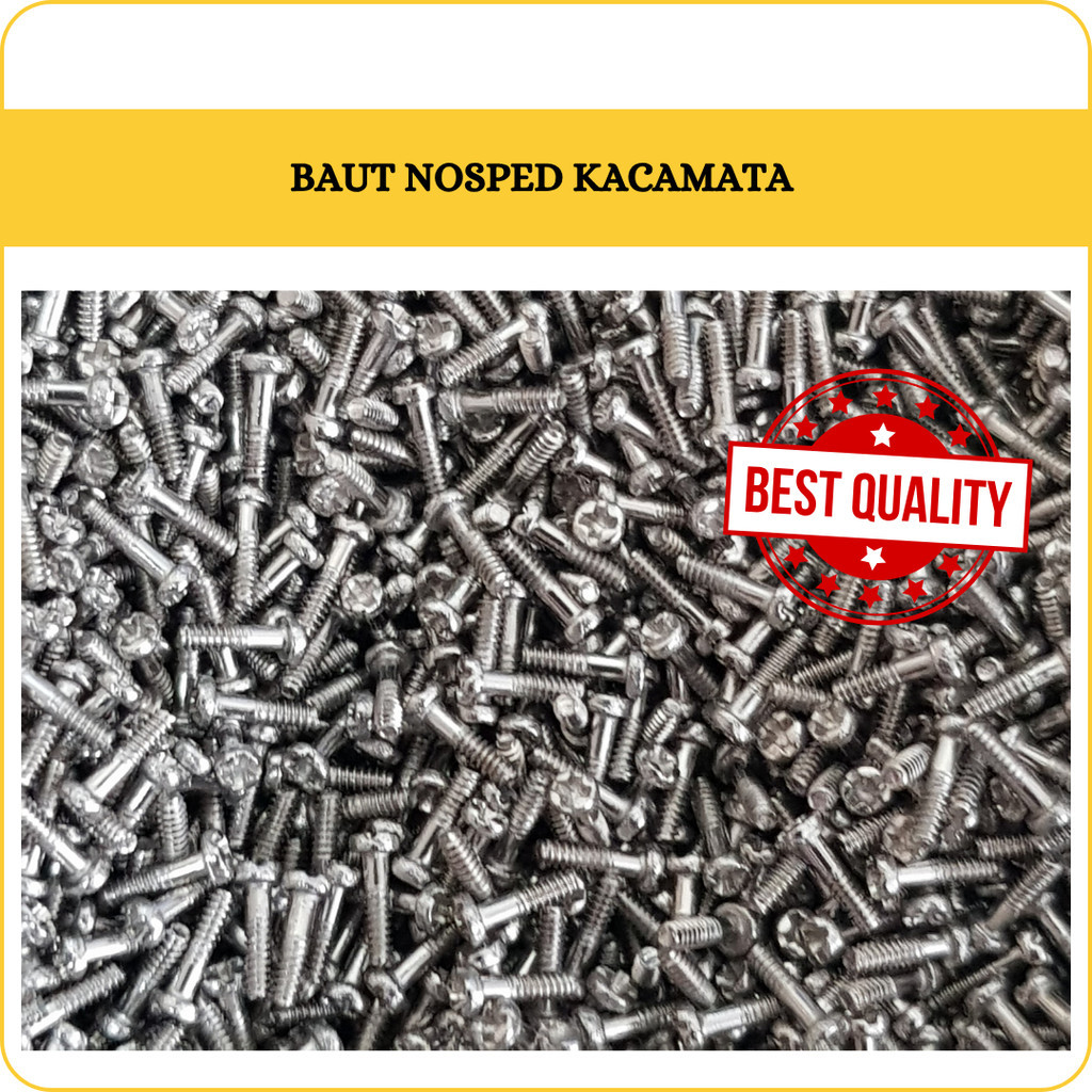 Baut Mur Kacamata Screw Lock Lens Part Rim Less Eyewear Frame Sungglas